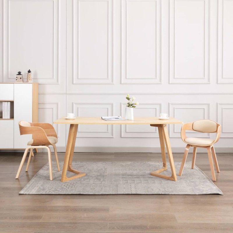 vidaXL Sillas de comedor 2 unidades madera curvada y cuero sintético vidaXL Sillas de comedor 2 unidades madera curvada y cuero sintético