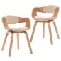 vidaXL Sillas de comedor 2 unidades madera curvada y cuero sintético vidaXL Sillas de comedor 2 unidades madera curvada y cuero sintético