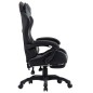 vidaXL Silla gaming con reposapiés cuero sintético gris y negro vidaXL Silla gaming con reposapiés cuero sintético gris y negro
