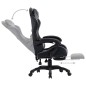 vidaXL Silla gaming con reposapiés cuero sintético gris y negro vidaXL Silla gaming con reposapiés cuero sintético gris y negro
