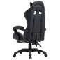 vidaXL Silla gaming con reposapiés cuero sintético gris y negro vidaXL Silla gaming con reposapiés cuero sintético gris y negro