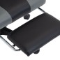 vidaXL Silla gaming con reposapiés cuero sintético gris y negro vidaXL Silla gaming con reposapiés cuero sintético gris y negro