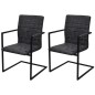 vidaXL Sillas de comedor voladizas 2 unidades cuero sintético negro vidaXL Sillas de comedor voladizas 2 unidades cuero sintético negro