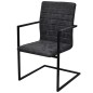 vidaXL Sillas de comedor voladizas 2 unidades cuero sintético negro vidaXL Sillas de comedor voladizas 2 unidades cuero sintético negro