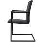 vidaXL Sillas de comedor voladizas 2 unidades cuero sintético negro vidaXL Sillas de comedor voladizas 2 unidades cuero sintético negro