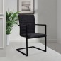 vidaXL Sillas de comedor voladizas 2 unidades cuero sintético negro vidaXL Sillas de comedor voladizas 2 unidades cuero sintético negro