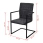 vidaXL Sillas de comedor voladizas 2 unidades cuero sintético negro vidaXL Sillas de comedor voladizas 2 unidades cuero sintético negro