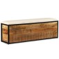 vidaXL Banco de almacenamiento 3 cajones madera de mango 120x30x40 cm vidaXL Banco de almacenamiento 3 cajones madera de mango 120x30x40 cm