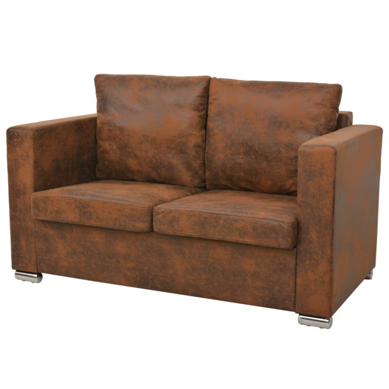 vidaXl Sofa de 2 plazas 137x73x82 cm piel de ante artificial vidaXl Sofa de 2 plazas 137x73x82 cm piel de ante artificial