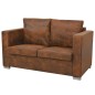 vidaXl Sofa de 2 plazas 137x73x82 cm piel de ante artificial vidaXl Sofa de 2 plazas 137x73x82 cm piel de ante artificial