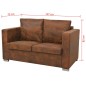 vidaXl Sofa de 2 plazas 137x73x82 cm piel de ante artificial vidaXl Sofa de 2 plazas 137x73x82 cm piel de ante artificial