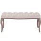 vidaXL Banco de madera maciza y lino blanco crema 110x38x48 cm 