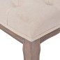 vidaXL Banco de madera maciza y lino blanco crema 110x38x48 cm 