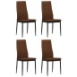 vidaXL Sillas de comedor 4 unidades tela marrón