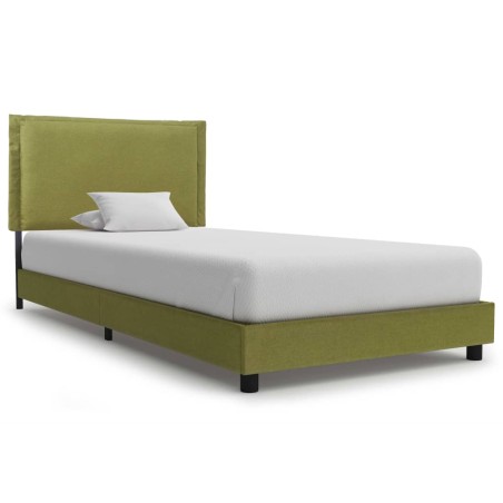 vidaXL Estructura de cama de tela verde 90x200 cm