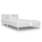 vidaXL Estructura de cama con LED de cuero sintético blanco 90x200 cm vidaXL Estructura de cama con LED de cuero sintético blanco 90x200 cm
