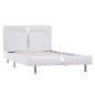 vidaXL Estructura de cama con LED de cuero sintético blanco 90x200 cm vidaXL Estructura de cama con LED de cuero sintético blanco 90x200 cm