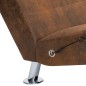 vidaXL Diván de masaje con almohada de piel de ante artificial marrón