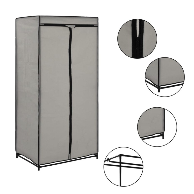 vidaXL Armario gris 75x50x160 cm vidaXL Armario gris 75x50x160 cm