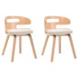 vidaXL Sillas de comedor 2 uds madera curvada y cuero sintético crema vidaXL Sillas de comedor 2 uds madera curvada y cuero sintético crema