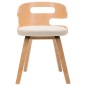 vidaXL Sillas de comedor 2 uds madera curvada y cuero sintético crema vidaXL Sillas de comedor 2 uds madera curvada y cuero sintético crema