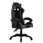 vidaXL Silla gaming con luces LED RGB cuero sintético gris y negro vidaXL Silla gaming con luces LED RGB cuero sintético gris y negro
