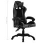 vidaXL Silla gaming con luces LED RGB cuero sintético gris y negro vidaXL Silla gaming con luces LED RGB cuero sintético gris y negro