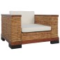 vidaXL Sillón con cojines de ratán natural marrón vidaXL Sillón con cojines de ratán natural marrón