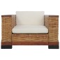 vidaXL Sillón con cojines de ratán natural marrón vidaXL Sillón con cojines de ratán natural marrón
