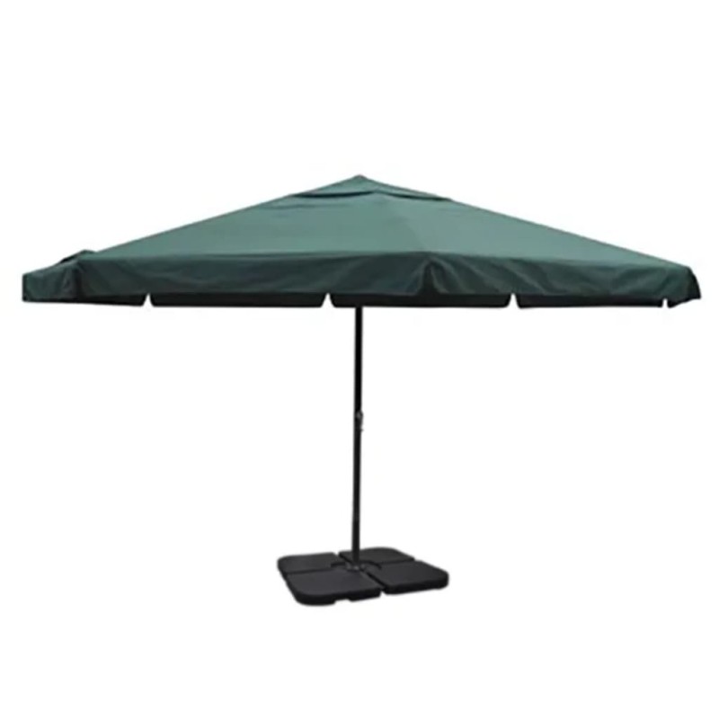 vidaXL Sombrilla de aluminio con base portátil verde vidaXL Sombrilla de aluminio con base portátil verde