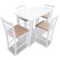 Mesa de bar y 4 taburetes de barra madera blanca Mesa de bar y 4 taburetes de barra madera blanca