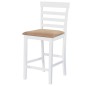 Mesa de bar y 4 taburetes de barra madera blanca Mesa de bar y 4 taburetes de barra madera blanca