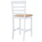 Mesa de bar y 4 taburetes de barra madera blanca Mesa de bar y 4 taburetes de barra madera blanca