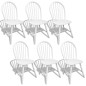 vidaXL Sillas de comedor 6 unidades madera maciza de caucho blanca vidaXL Sillas de comedor 6 unidades madera maciza de caucho blanca