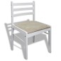 vidaXL Sillas de comedor 6 unidades madera maciza y terciopelo blanco vidaXL Sillas de comedor 6 unidades madera maciza y terciopelo blanco