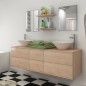 vidaXL Conjunto de muebles de baño y lavabo 7 piezas beige vidaXL Conjunto de muebles de baño y lavabo 7 piezas beige