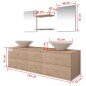 vidaXL Conjunto de muebles de baño y lavabo 7 piezas beige vidaXL Conjunto de muebles de baño y lavabo 7 piezas beige