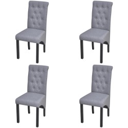 vidaXL Sillas de comedor 4 unidades tela gris claro