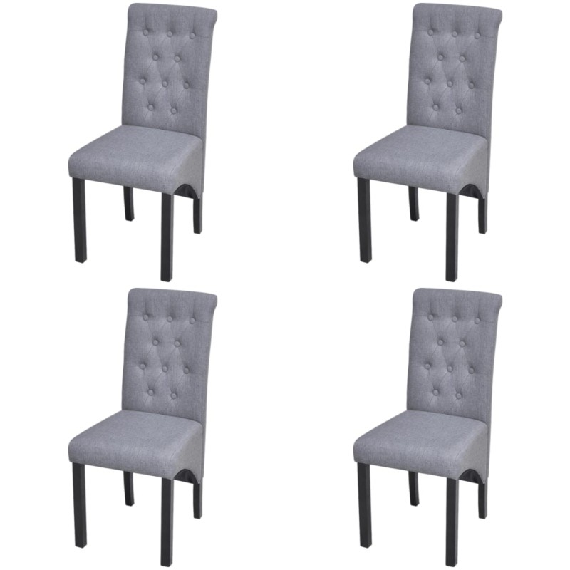 vidaXL Sillas de comedor 4 unidades tela gris claro vidaXL Sillas de comedor 4 unidades tela gris claro