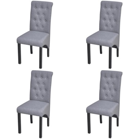 vidaXL Sillas de comedor 4 unidades tela gris claro