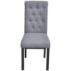vidaXL Sillas de comedor 4 unidades tela gris claro