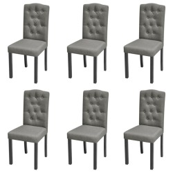 vidaXL Sillas de comedor 6 unidades de tela gris