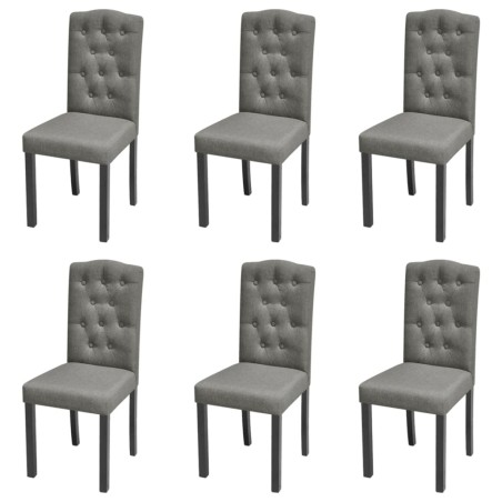 vidaXL Sillas de comedor 6 unidades de tela gris