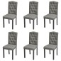 vidaXL Sillas de comedor 6 unidades de tela gris vidaXL Sillas de comedor 6 unidades de tela gris