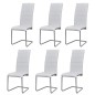 vidaXL Sillas voladizas de comedor 6 unidades cuero sintético blanco vidaXL Sillas voladizas de comedor 6 unidades cuero sintético blanco