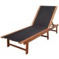 vidaXL Tumbona con mesita 2 unidades madera maciza acacia y textilene vidaXL Tumbona con mesita 2 unidades madera maciza acacia y textilene