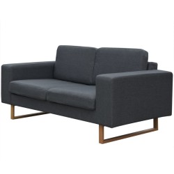vidaXL Conjunto de sofás de 2 y 3 plazas gris oscuro