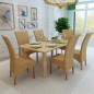 vidaXL Sillas de comedor 6 unidades ratán marrón natural