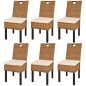 vidaXL Sillas de comedor 6 unidades ratán kubu madera de mango 