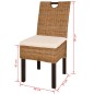 vidaXL Sillas de comedor 6 unidades ratán kubu madera de mango 